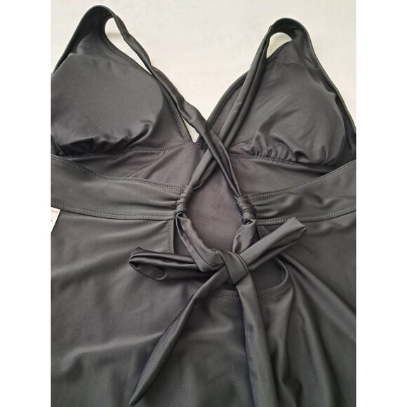 Old Navy One Piece Swimsuit Swim Black Tie Back Padded High Waist Size XXL NWT - Picture 5 of 9